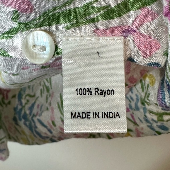 Banjanan Ebisu White Floral Blouse‎ Top Small - Picture 7 of 10